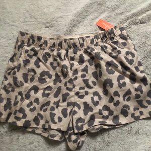 Womens cheetah print sleep shorts